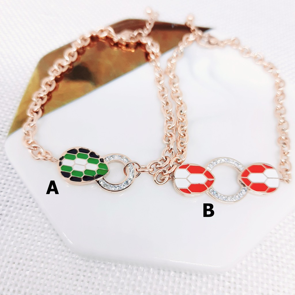 Gelang Titanium Ular Impor Kpop Korea Rose Gold - BB540