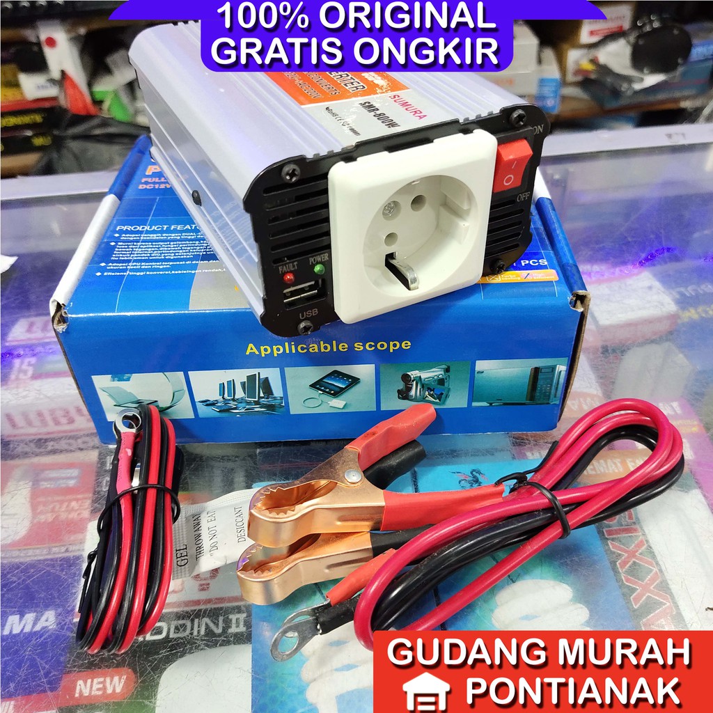 Power Inverter 800 watt 800w Sumura DC to AC aki ke listrik pemerintah