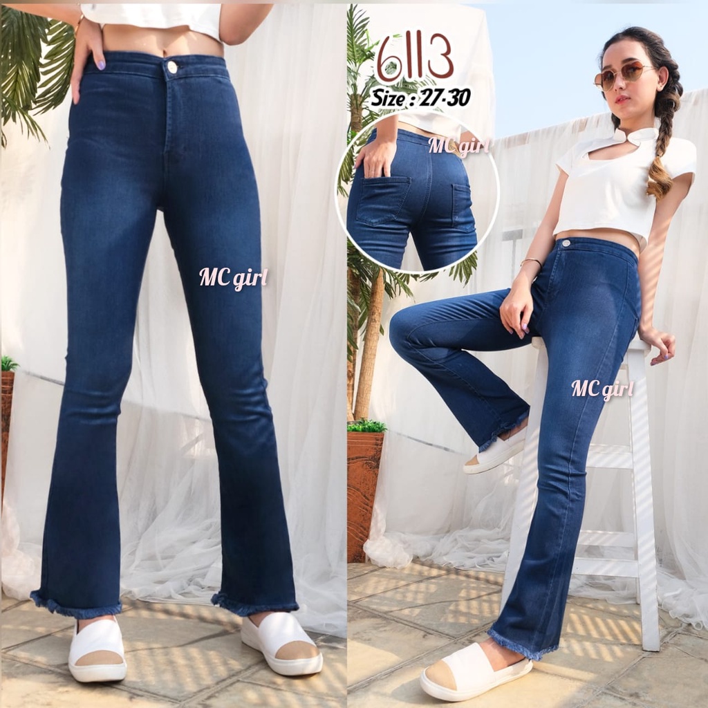 ( Size 27 - 34 ) MC girl - Celana Jeans Premium Highwaist Cutbray / Celana Jeans Pinggang Tinggi Kaki Lebar / Boot Cut 7C-G