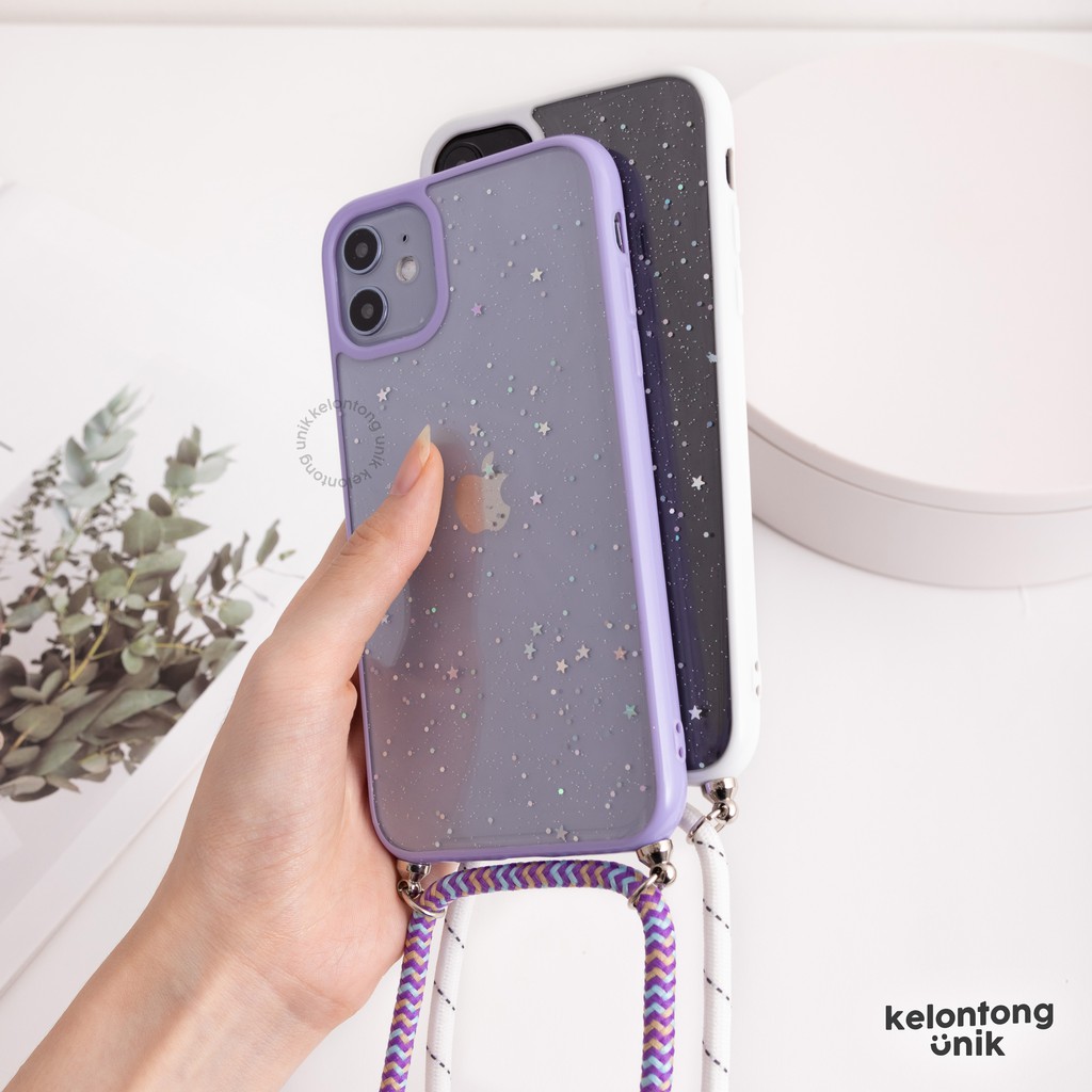 (Seri 1) For iPhone - Star Light Glitter Lanyard Case/ Sling Case Tali