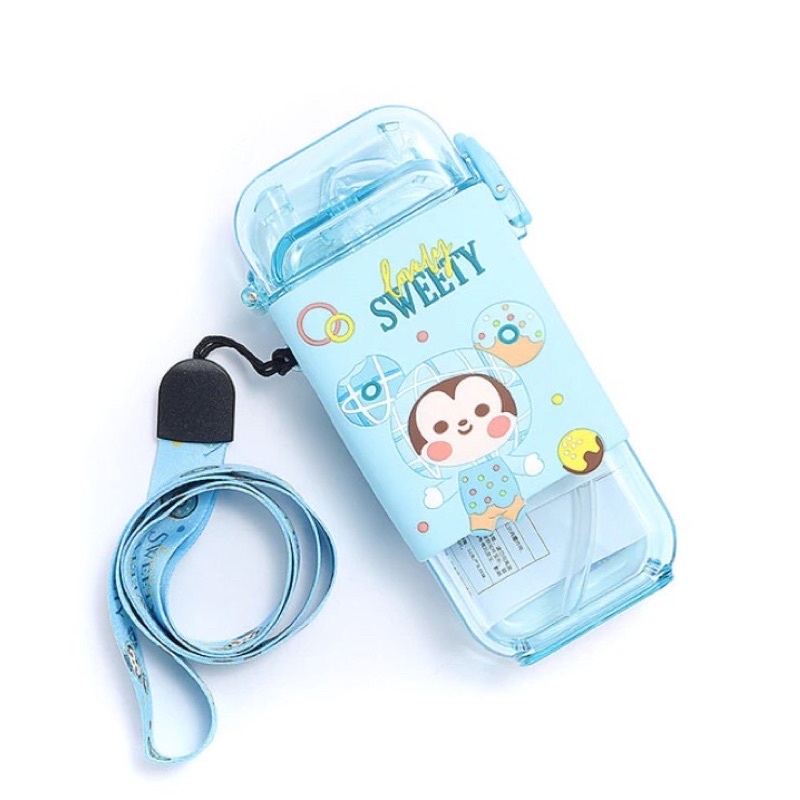 DISNEY Botol Minum Anak Unik /  ORIGINAL Disney water bottle Elsa Mickey donald Cars / Botol Minum Anak disney-280ml sweety biru