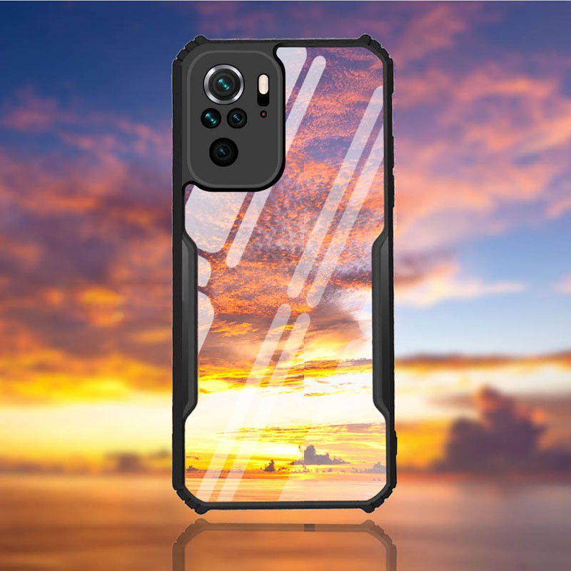 REDMI NOTE 10 PRO Case XIAOMI REDMI NOTE 10 PRO 2021 Transparent Casing + Tempered Glass Layar Full