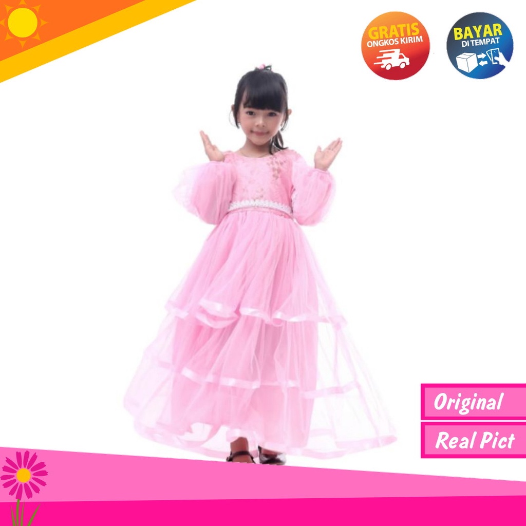 baju gaun anak perempuan | gamis pesta mewah warna pink muda | gamis anak perempuan | dress anak perempuan | baju gamis anak | baju gamis anak perempuan | gaun pesta anak perempuan