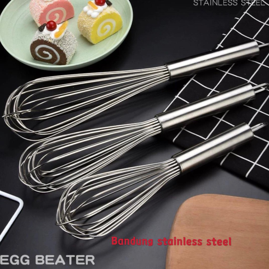 Whisker / Pengocok Telur Stainless Steel / Pengaduk Adonan Kue Manual / Whisker Manual Multifungsi