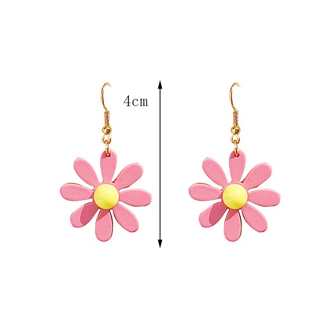 LRC Anting Tusuk Fashion Daisy Resin Earrings F65397