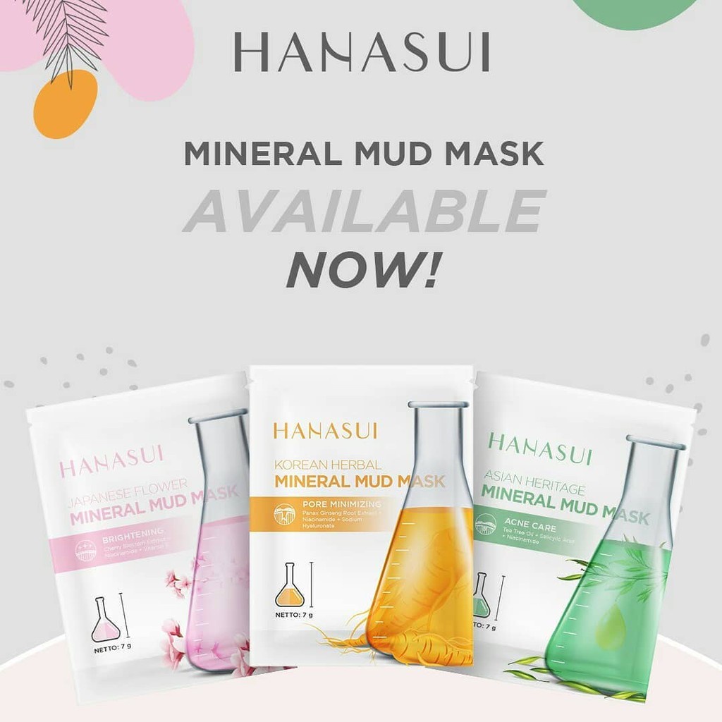 Hanasui Mineral Mud Mask 7gr - Japanese Flower / Korean Herbal / Asian Heritage - Masker Wajah Lumpur Alami