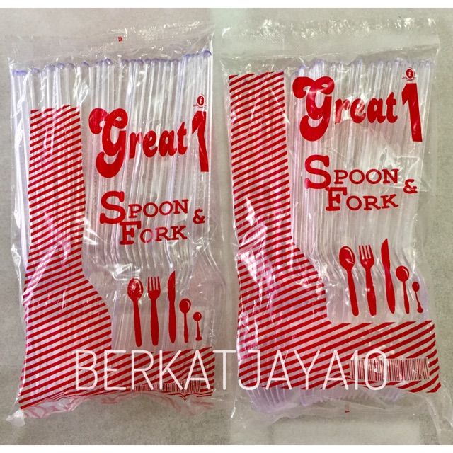 Sendok Makan Garpu Makan Plastik bening isi 25pcs