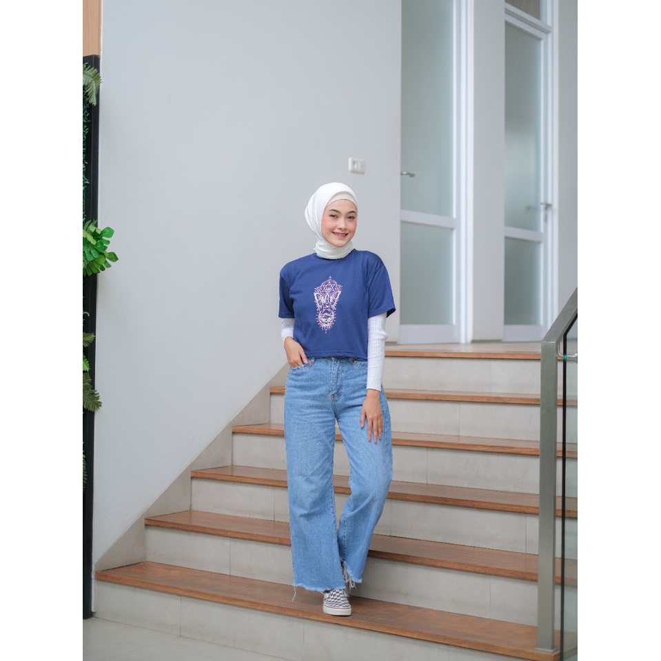 Baju Atasan Wanita Terbaru Kaos Crop Top COTTON METAMORF