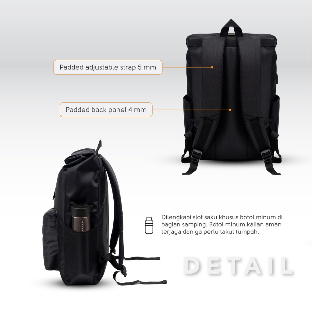 [BISA COD] Tas Ransel USB Backpack Laptop Unisex Pria Wanita Anti air Tas Travel Daypack Outdoor