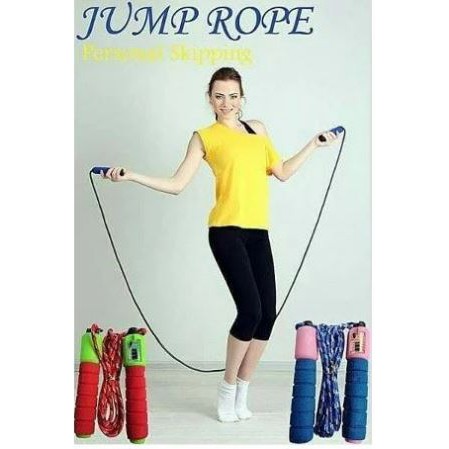 Skipping Jump Rope Soft Handle + Counter / Skipping Rope Exercise GYM Fitness / Tali Loncat Dengan Penghitung Lompatan Putar