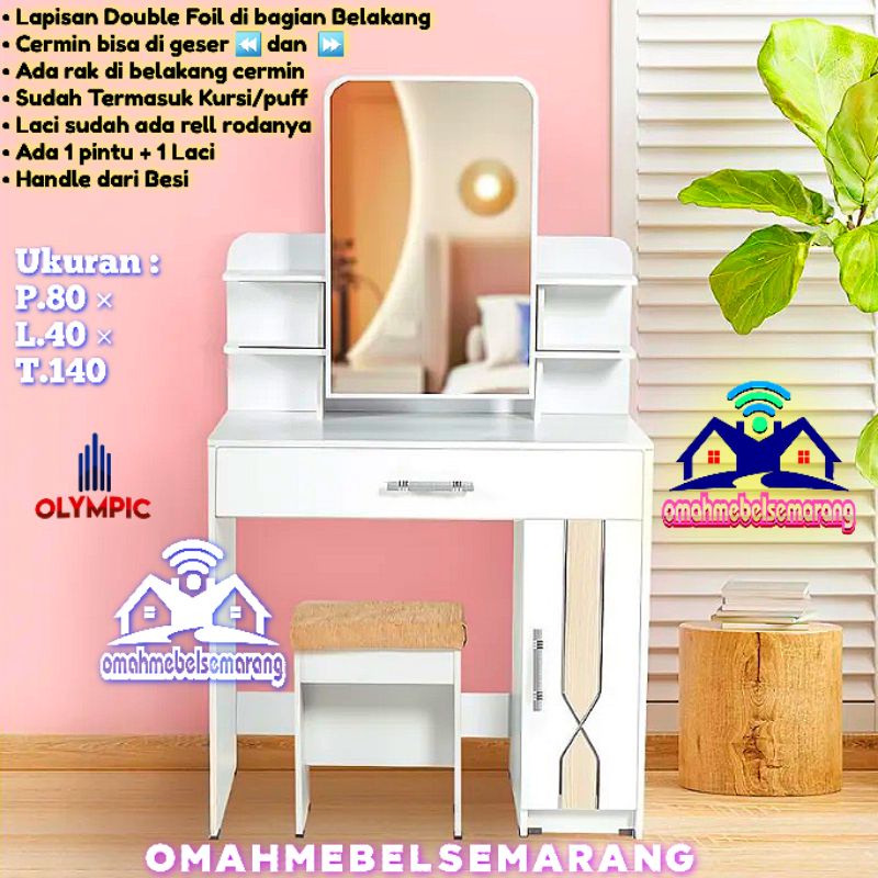 Meja Rias Cermin Sliding Tolet OLYMPIC SEAMUS Dressing Table Minimalis