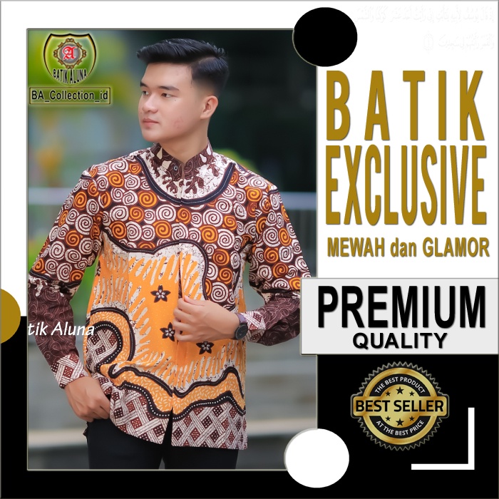 Baju Batik Pria Lengan Panjang Koko Modern Premium Original kondangan Bagus Kombinasi Motif Kekinian