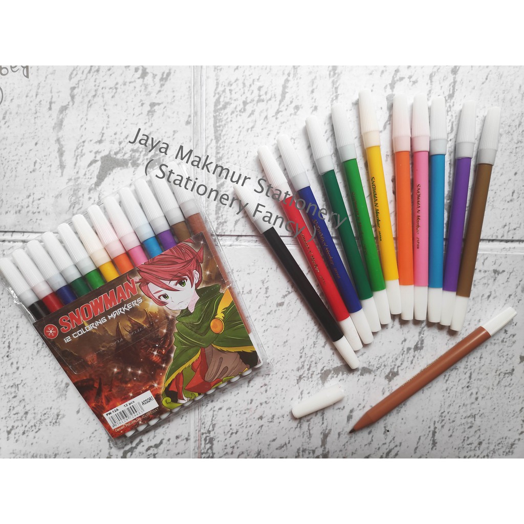 

Spidol Snowman 12 warna PW-12A (1 set)