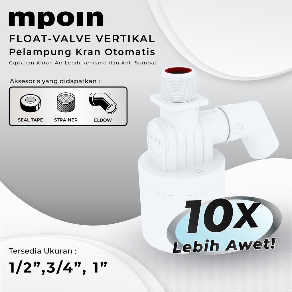 MPOIN FLOAT VALVE VERTIKAL / PELAMPUNG KRAN OTOMATIS PREMIUM