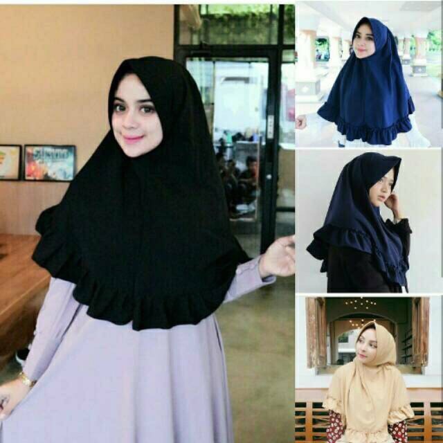  Khimar Rempel Pet Antem Jilbab Simple Kerudung Pet Hijab 