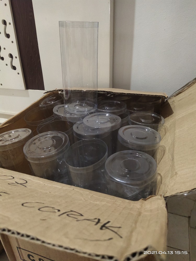 Tabung Mika 7.5x17 Kemasan Toples Bundar Plastik
