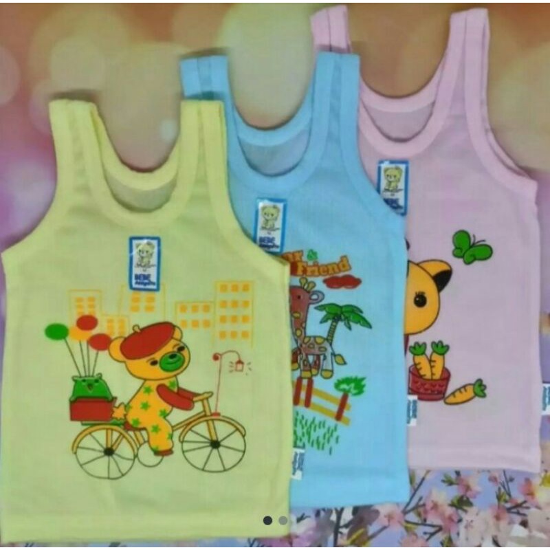 6 pcs kaos dalam anak Bebe amiguito ukuran S M L XL XXL / singlet  anak anak bergambar