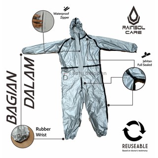  Baju  APD  Hazmat Suit Nano PVC  Jas Hujan Rainsol Care 