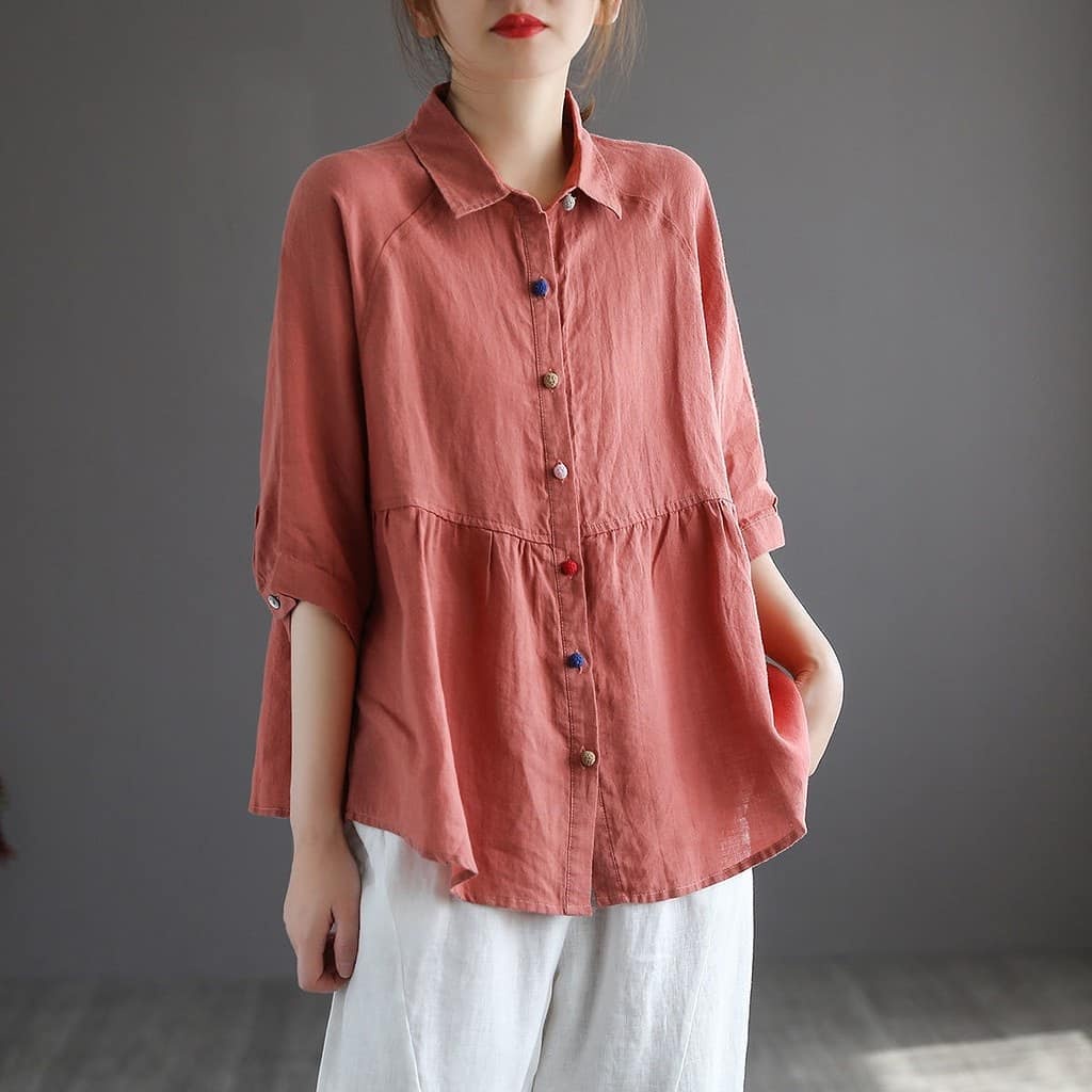 QIANA BLOUSE - blouse wanita / blouse korean / blouse linen / korean style / kemeja wanita