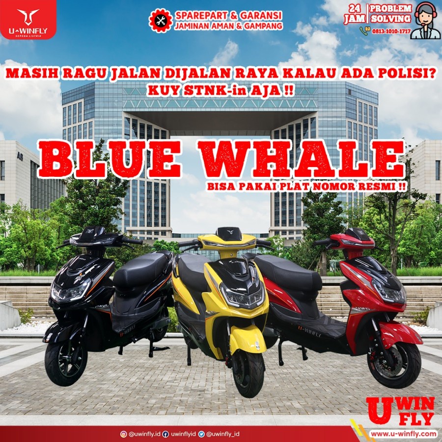 Sepeda Motor Listrik Uwinfly Blue Whale Besar 1500W Garansi Resmi