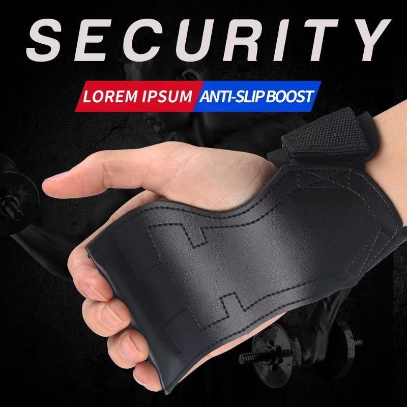 Weight lifting hand grip - Glove fitness kulit - wrist support