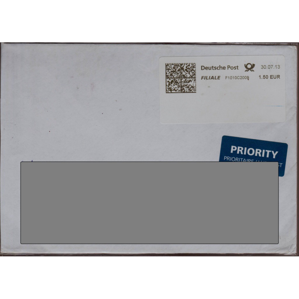 

Perangko Filateli A3-54 Germany Cover 30.07.2013 To Indonesia