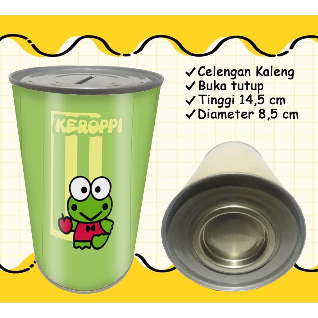 Celengan Kaleng Buka Tutup Celengan Kaleng Keroppi Celengan Custom