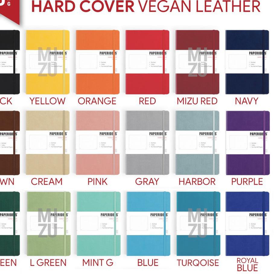 

PAPERIDEAS A5 LINED HardCover NOTEBOOK 100GSM Paper BUJO Bullet Journal Fountain Pen Friendly Paper