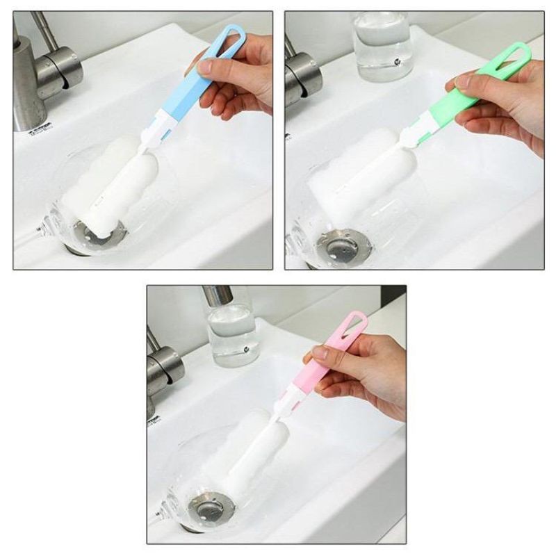 Sikat Spons Sponge Putih Pembersih Botol Susu Bayi Gelas Termos bisa Lepas