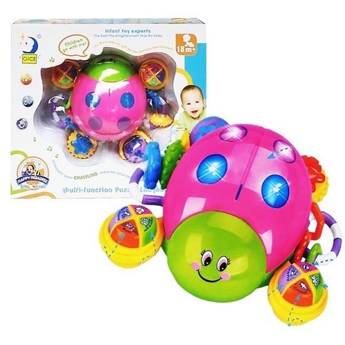 Mainan Edukasi Anak Multi Function Puzzle Lady Bug ada musik lampu