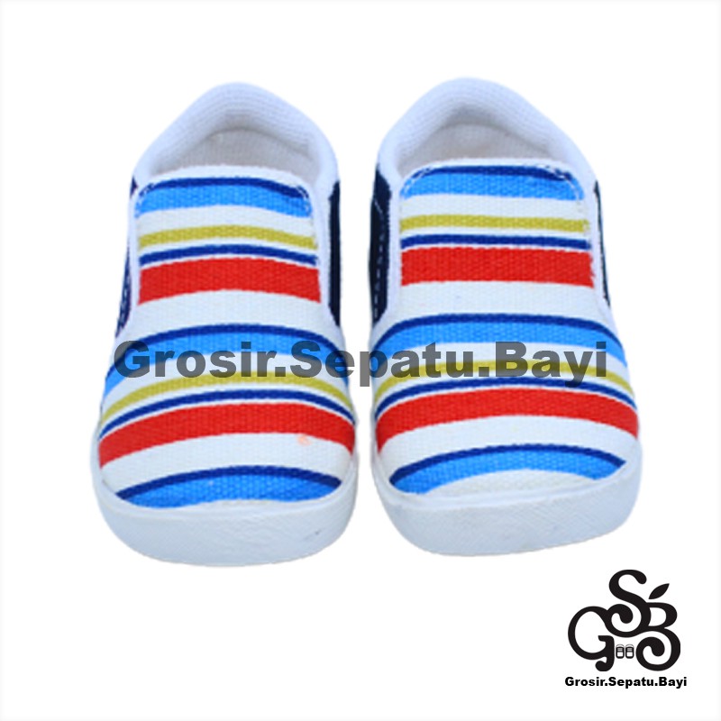 sepatu anak perempuan laki laki slip on motif Rainbow Hitam
