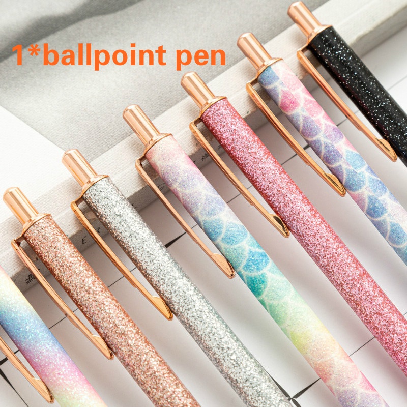 Metallic Colorful Glitter Pens For School / Office