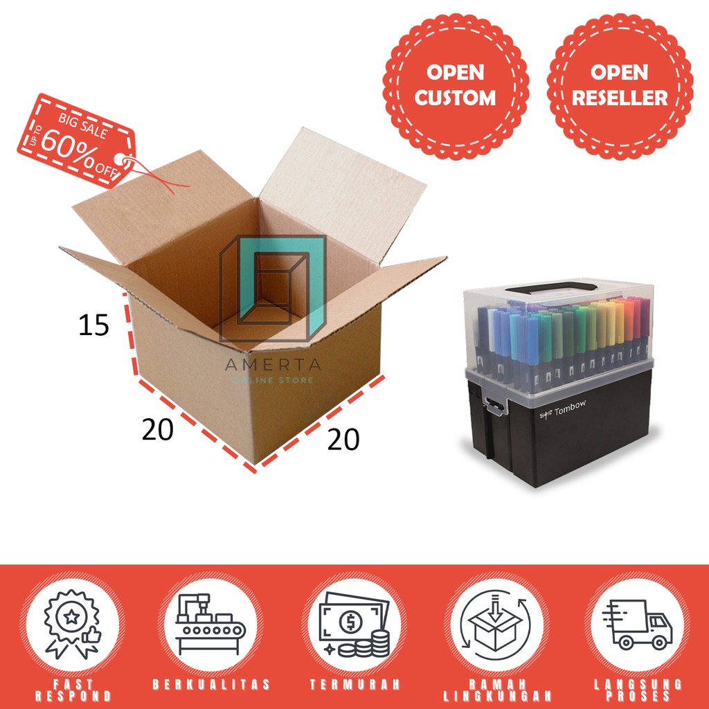 Kardus 20x20x15 cm | Kardus Polos | Kardus Box Polos | Karton Packing
