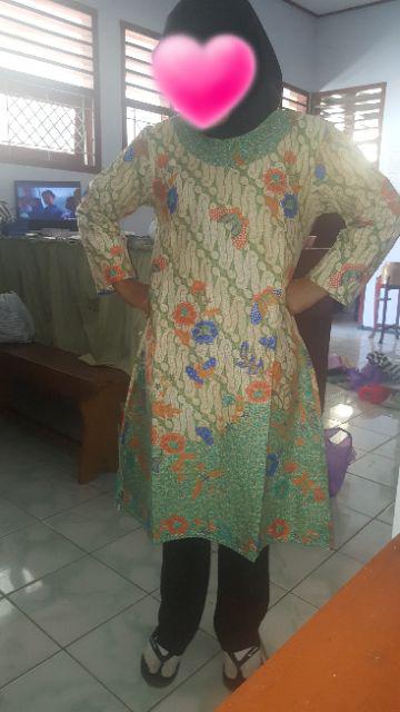 Tunik Batik Monica Sinaran #2/tunik Batik Parang Gading Tunic / Batik Kerja/seragam Batik Kantor