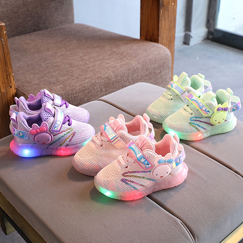 CHUBBI 8 Sepatu Sneaker Anak Perempuan Lampu LED Import