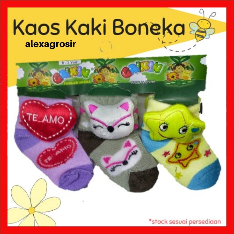 Kaos Kaki Boneka Lucu 1 paket isi 3