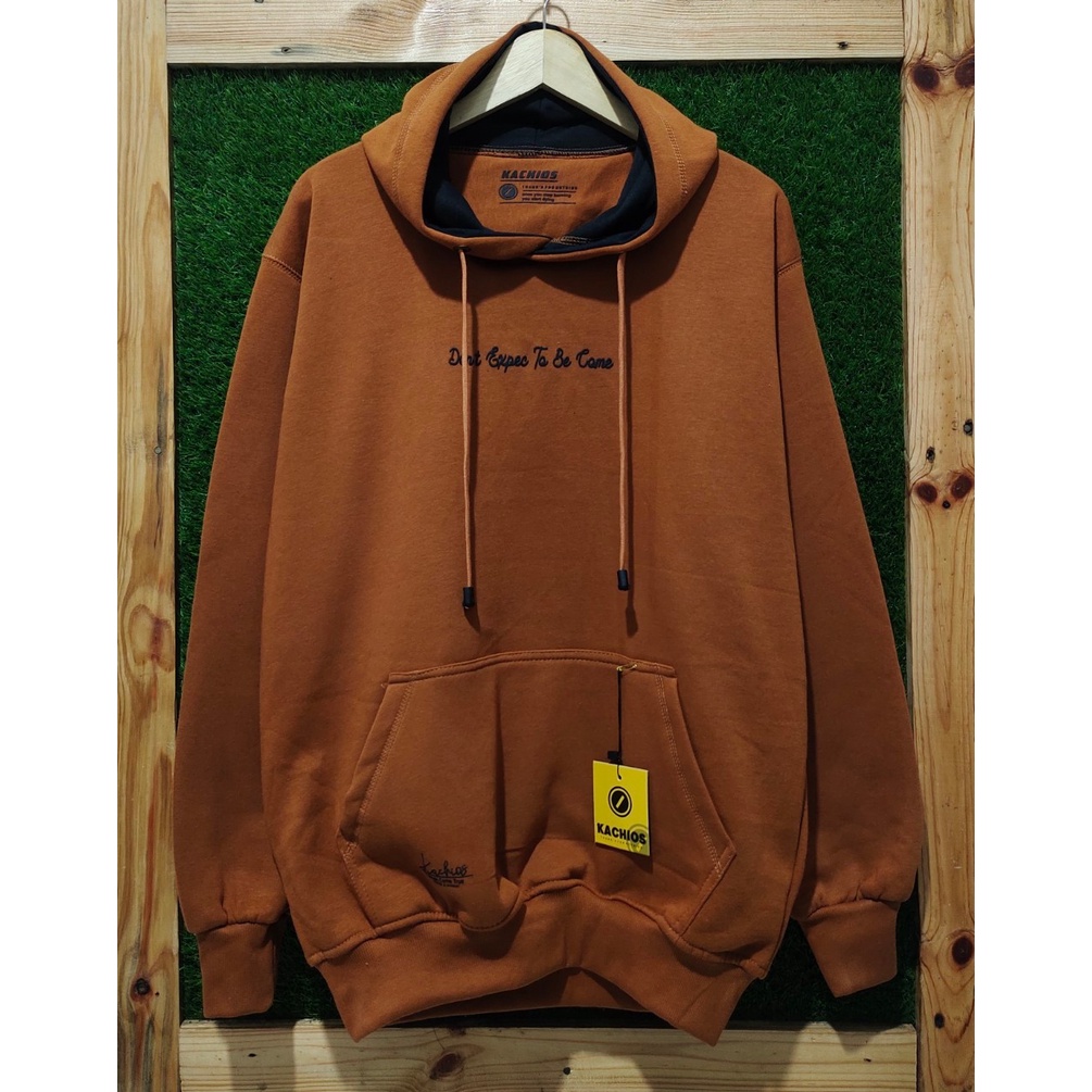 hoodie distro pria original bahan flece sweater oversize pria xxl ziper hoodie Mocca