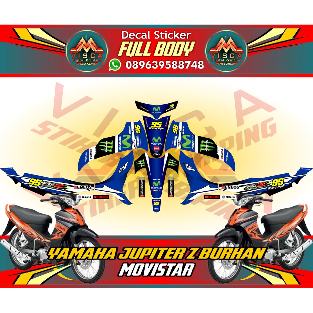 Striping Motor Sticker Motor Decal Motor Jupiter Z Burhan Movistar Grade B