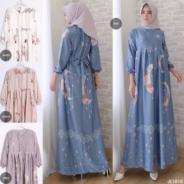GAMIS SYARI PREMIUM-GAMIS CANTIK MONA PLEAT FIT TO L BAJU MUSLIM MODEL TERBARU GAMIS ORI