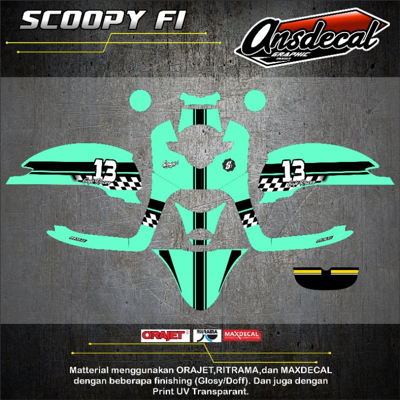 Decal Scoopy Fi Stylish CafeRacer 2017-2020 Custom