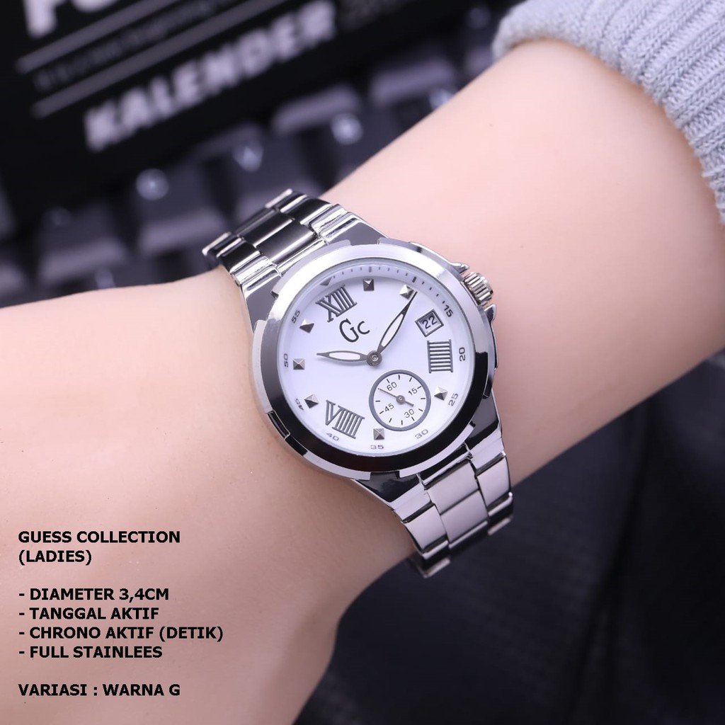 JAM TANGAN WANITA GC RANTAI BODY BULAT TANGAL &amp; CHRONO AKTIF