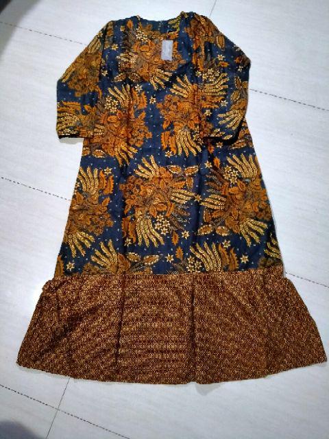 2501 Couple Batik Gamis Batik Cewek Batik Muslim Syari Seragam Batik Kerja Modis Katun Coklat Cantik