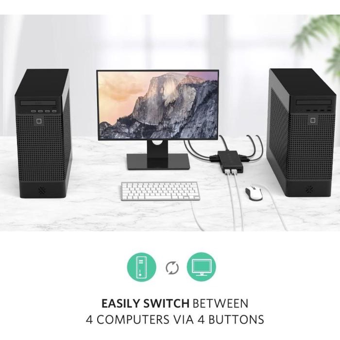 UGREEN 4-Port USB KVM Switch Box