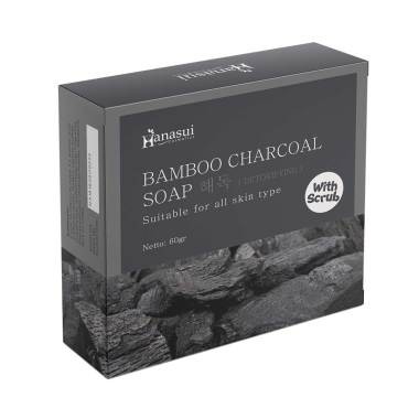 Sabun Arang Pemutih Kulit - Hanasui Bamboo Charcoal Soap With Scrub BPOM ORIGINAL