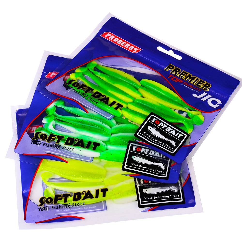 Paket 10 pcs Softlure soft lure umpan pancing branded proberos paddle tail 5,5cm 6.5 cm mancing casting ultralight