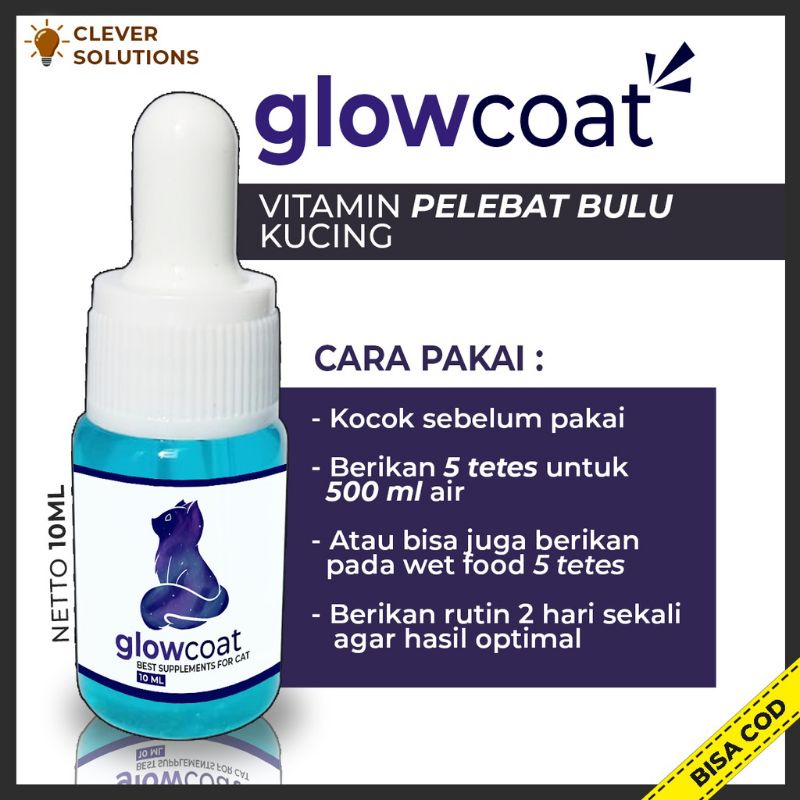 vitamin bulu kucing GLOWCAT pelebat bulu kucing