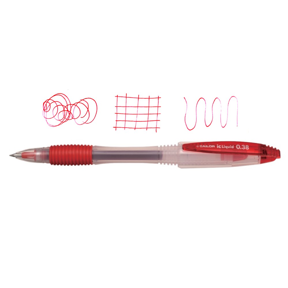

IC Liquid Color Drawing Gel Pen Ballpoint Pulpen Pena 0.38 Red