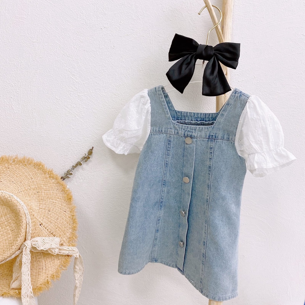 Dress Anak Perempuan Semi Jeans Baju Anak Import Ukuran 100-140 Usia 3-6 Thn