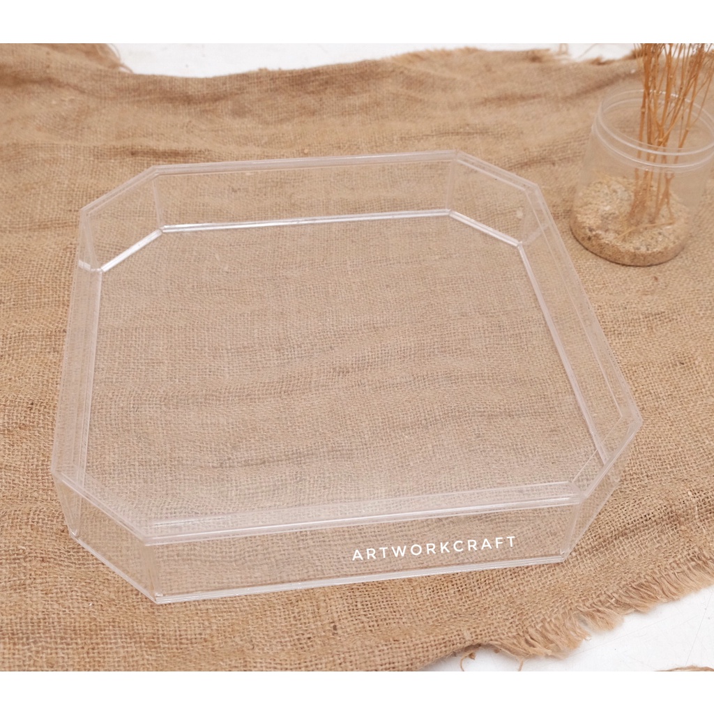 [OKTAGONAL 35CM] PREMIUM Frame Mahar Pernikahan OKTAGONAL ACRYLIC / Frame  OKTAGONAL Transparant / G