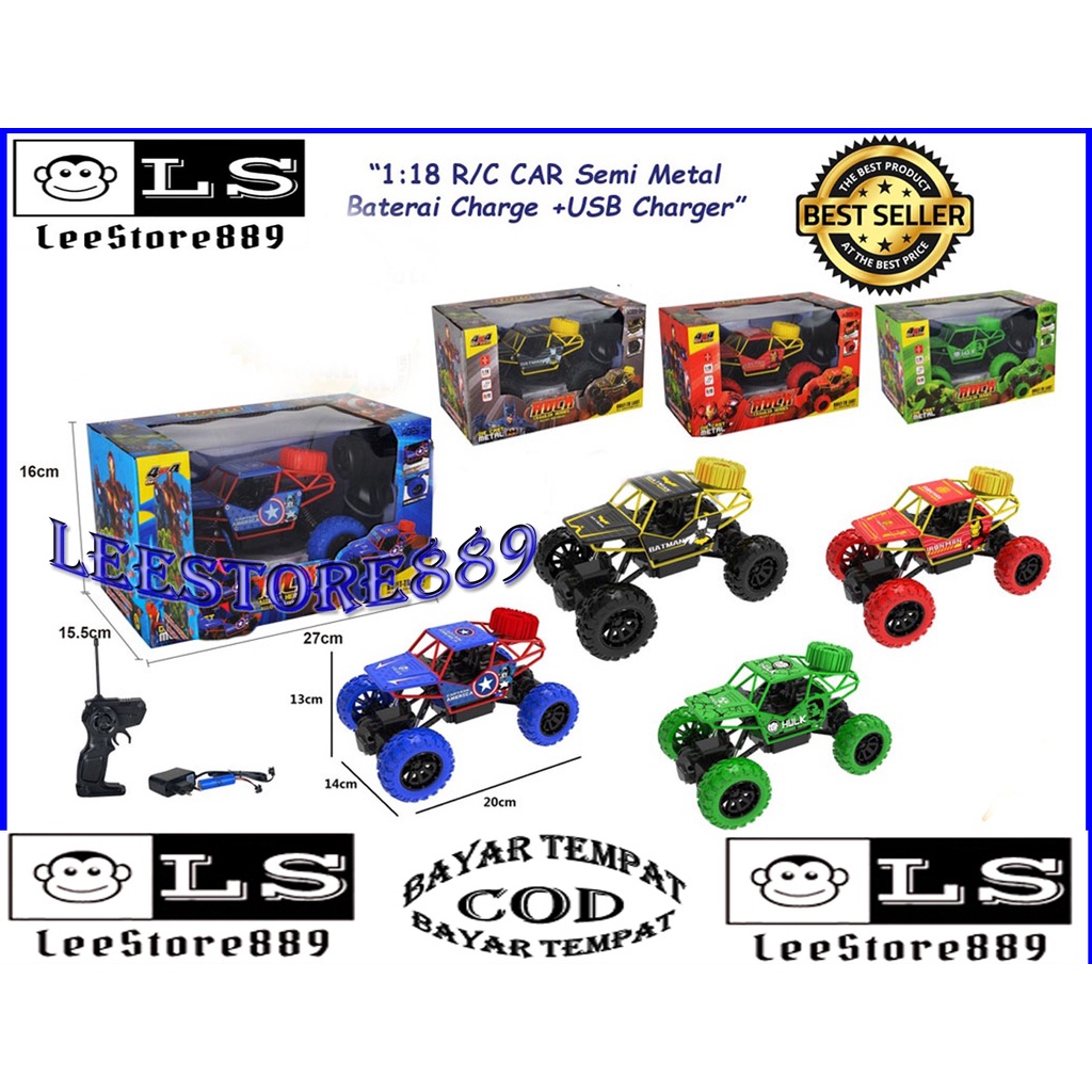 LEESTORE889 Mainan Mobil Remote Control Rock Crawler HEROES AVENGER Off Road RC Metal Body Scale 1:1